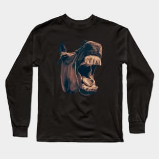 Funny Yawning Horse Long Sleeve T-Shirt